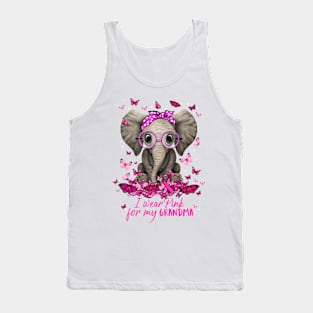 I Wear Pink For My Grandma Breast Cancer Elephant Tank Top